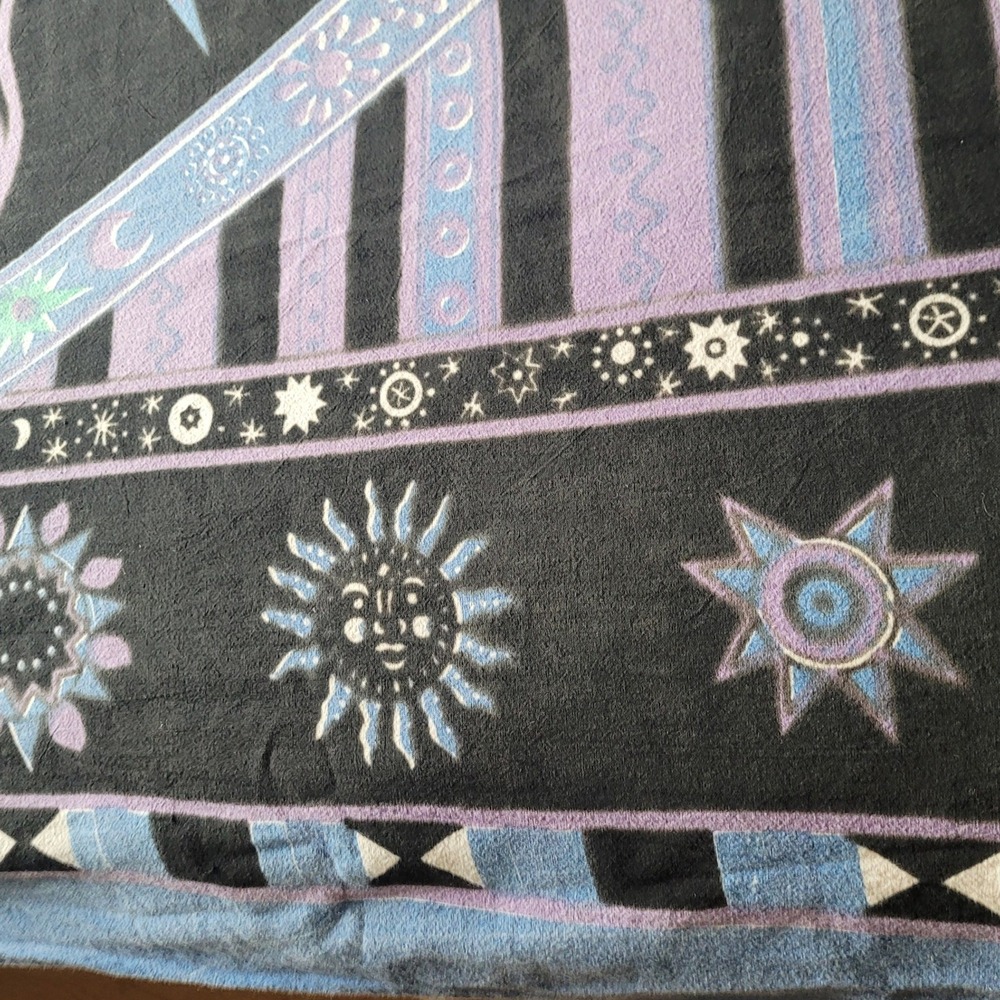 Celestial Sun Moon Stars Blue Purple Black Wall Hanging - Picture 5 of 11